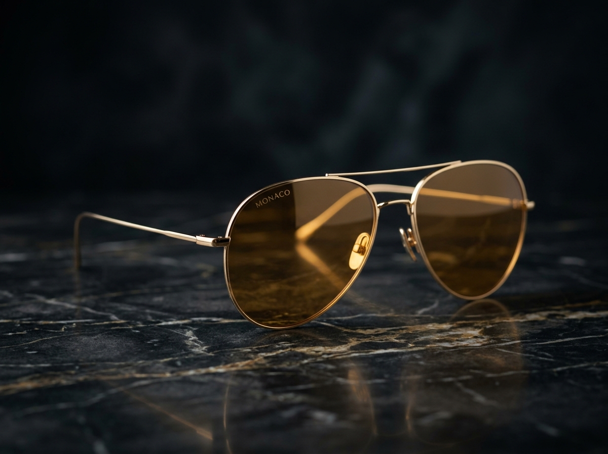 Óculos aviador dourado estilo clássico